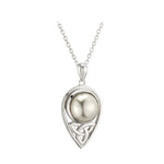 Silver Trinity Knot Pearl Necklace