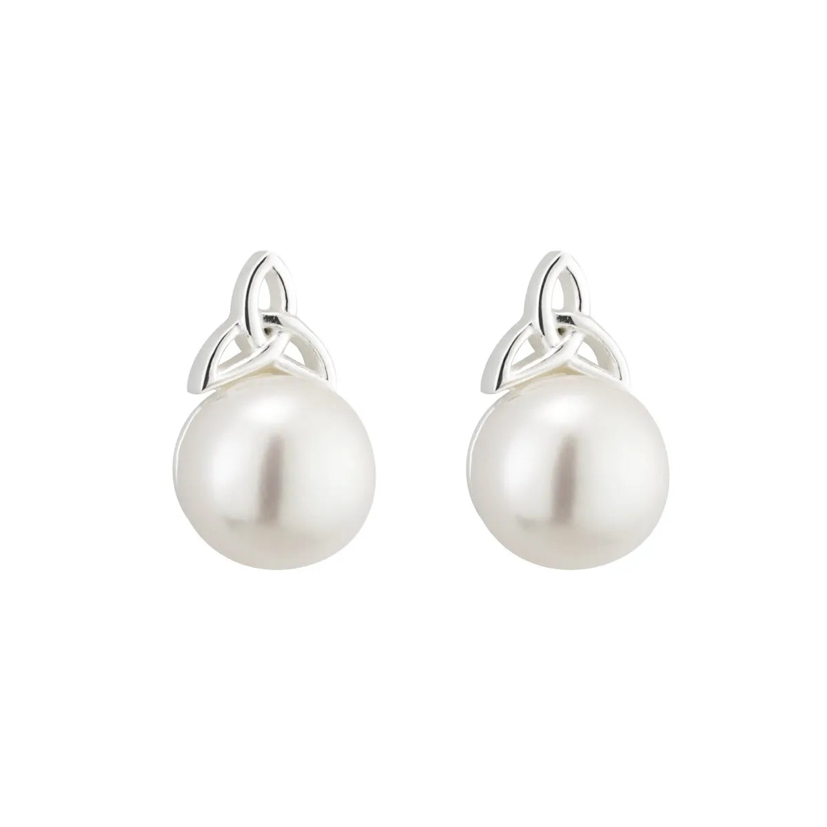 Freshwater Pearl Trinity Knot Earrings – view 2