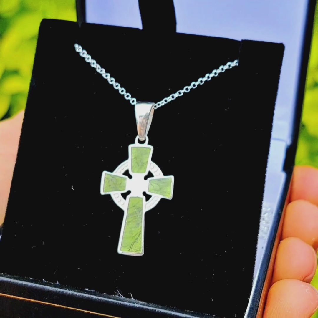 Connemara Marble Celtic Cross Pendant