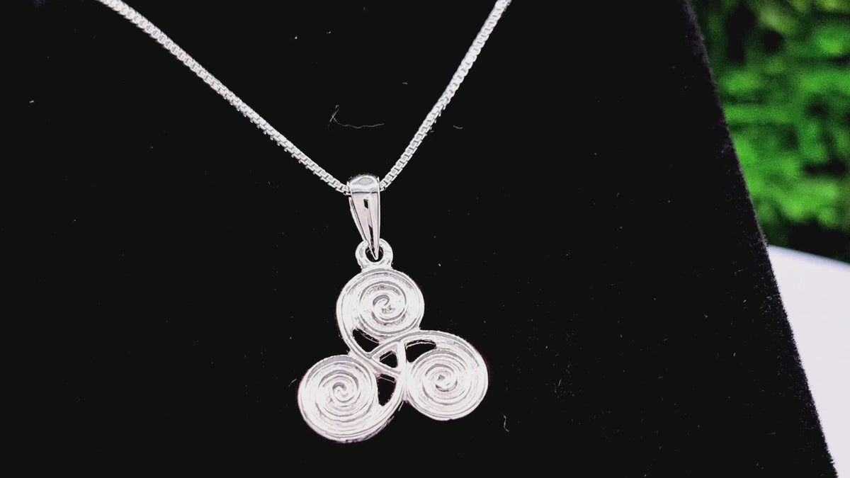 Silver Celtic Triple Spiral Pendant