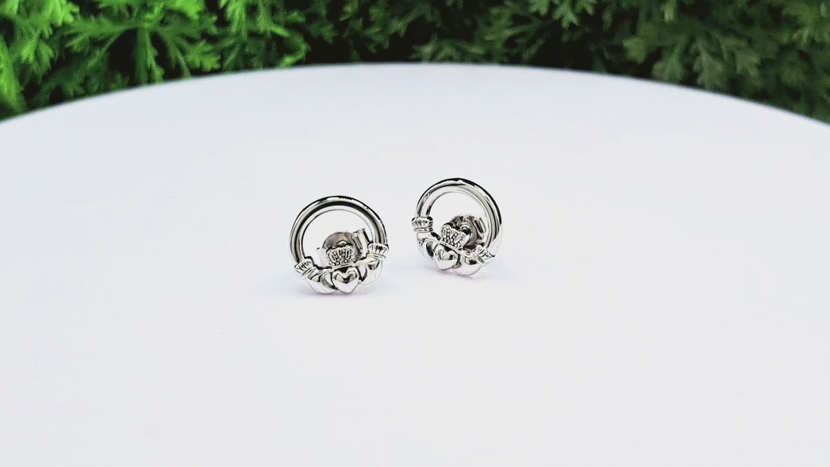 Sterling Silver Claddagh Earrings