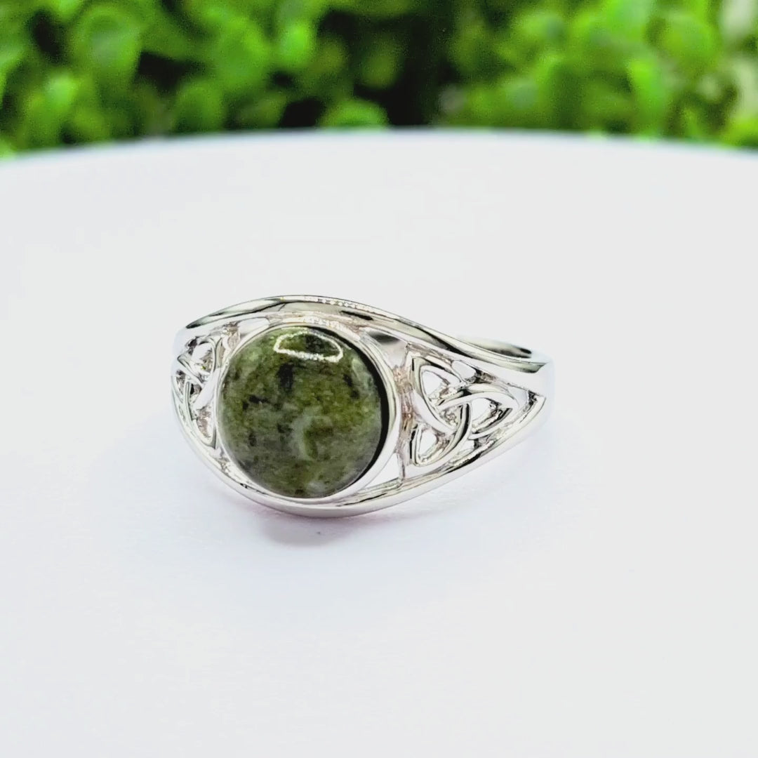 Connemara Marble Celtic Trinity Knot Ring