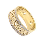 Celtic Knot Ring With Double Row Diamonds