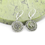 Connemara Marble Sterling Silver Marcasite-studded Shamrock Earrings