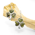 Connemara Marble Sterling Silver Shamrock Earrings