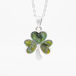 Connemara Marble Silver Shamrock Pendant