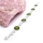 Connemara Marble Sterling Silver Shamrock Bracelet