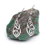 Silver Celtic Long Drop Earrings