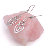 Silver Celtic Long Drop Earrings
