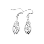 Silver Celtic Long Drop Earrings