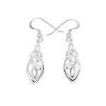 Silver Celtic Long Drop Earrings