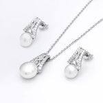 Silver Celtic Pearl Pendant And Earrings Gift Set