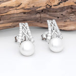 Silver Celtic Pearl Pendant And Earrings Gift Set