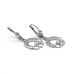 Silver Claddagh Drop Earrings With Celtic Knotwork