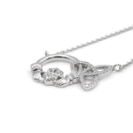 Silver Claddagh Trinity Knot Necklace With Cubic Zirconia