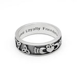 Sterling Silver Claddagh and Trinity Knot Ring