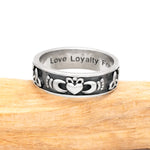 Sterling Silver Claddagh and Trinity Knot Ring