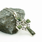 Silver Connemara Marble Celtic Cross Pendant