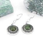 Silver Connemara Marble Celtic Knot Drop Earrings