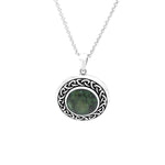 Silver Connemara Marble Round Celtic Knot Pendant