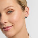 Silver Connemara Marble Round Celtic Stud Earrings