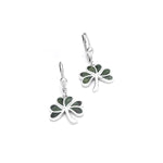Silver Connemara Marble Shamrock Drop Earrings