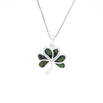 Sterling Silver Connemara Marble Irish Shamrock Necklace