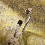 Silver Trinity Knot Bangle Inlaid With Connemara Marble