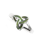 Silver Connemara Marble Trinity Knot Ring