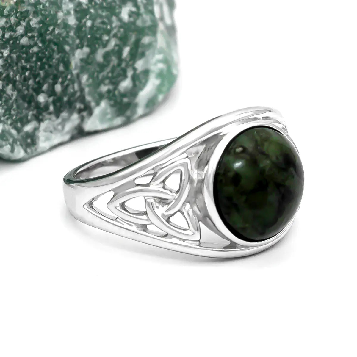 Connemara Marble Celtic Trinity Knot Ring – view 2