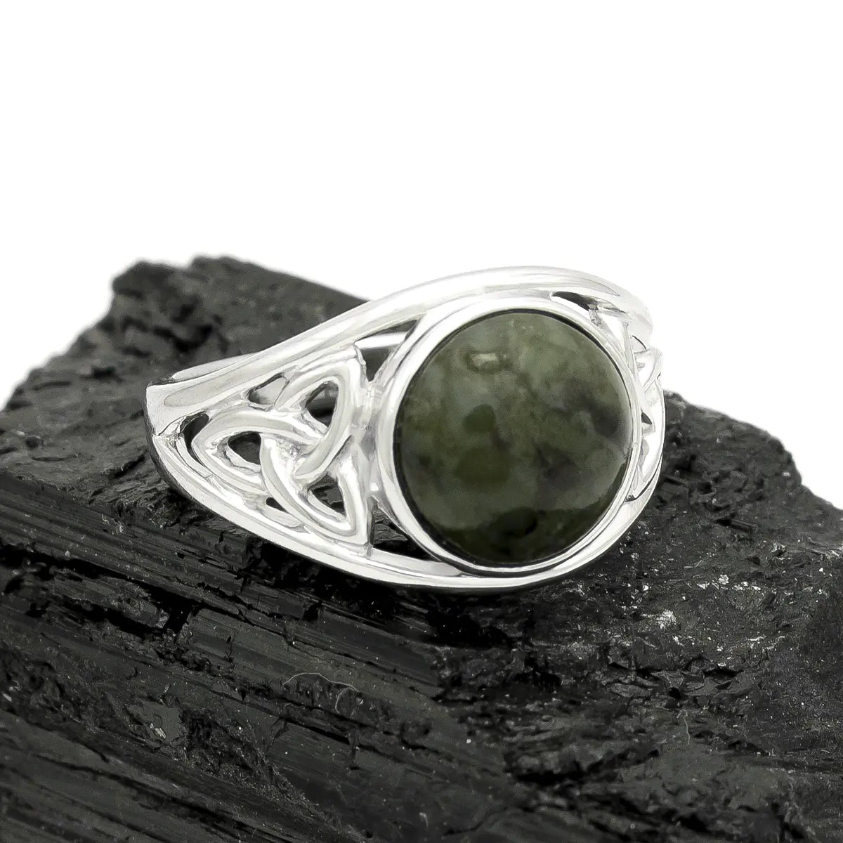 Connemara Marble Celtic Trinity Knot Ring – view 4
