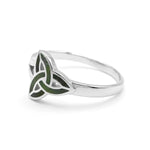 Silver Connemara Marble Trinity Knot Ring
