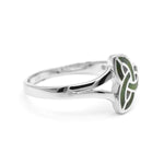 Silver Connemara Marble Trinity Knot Ring