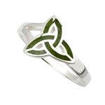Silver Connemara Marble Trinity Knot Ring