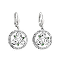 Silver Celtic Spiral Drop Earrings