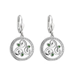 Silver Celtic Spiral Drop Earrings