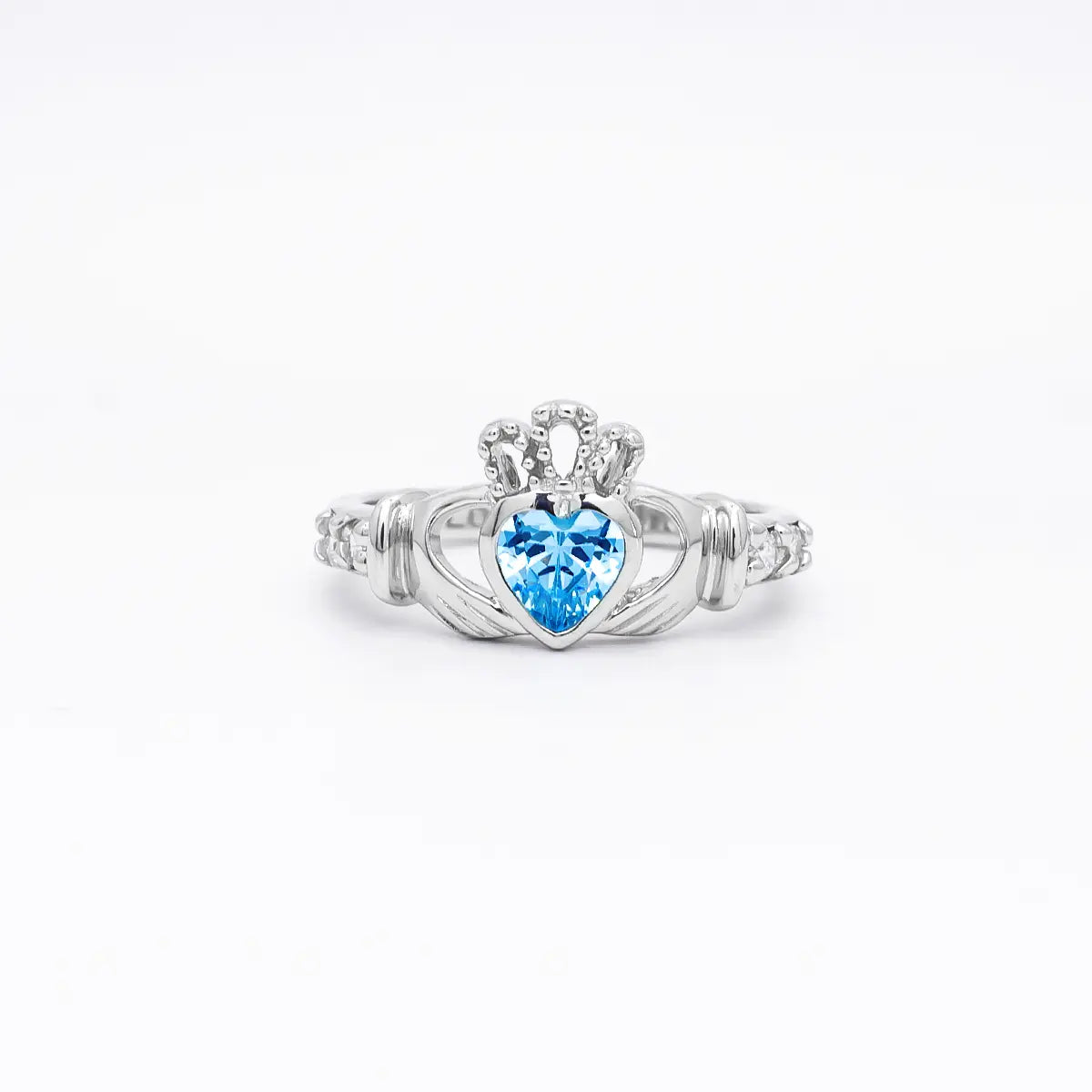 Birthstone Claddagh Ring - Love, Loyalty, Friendship