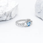 Birthstone Claddagh Ring - Love, Loyalty, Friendship