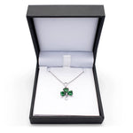 Sterling Silver Shamrock Pendant with Green Gemstone