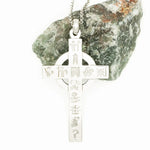 Silver History of Ireland Large Celtic Cross Pendant