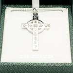 Silver History of Ireland Large Celtic Cross Pendant