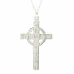Silver History of Ireland Large Celtic Cross Pendant