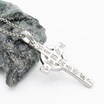 Silver History of Ireland Small Celtic Cross Pendant