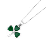 Silver Irish Shamrock Necklace & Earrings Set