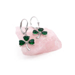 Silver Irish Shamrock Necklace & Earrings Set