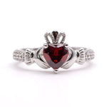 Silver Claddagh Birthstone Ring
