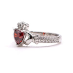 Silver Claddagh Birthstone Ring