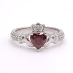 Silver Claddagh Birthstone Ring