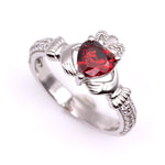 Silver Claddagh Birthstone Ring