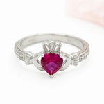 Silver Claddagh Birthstone Ring